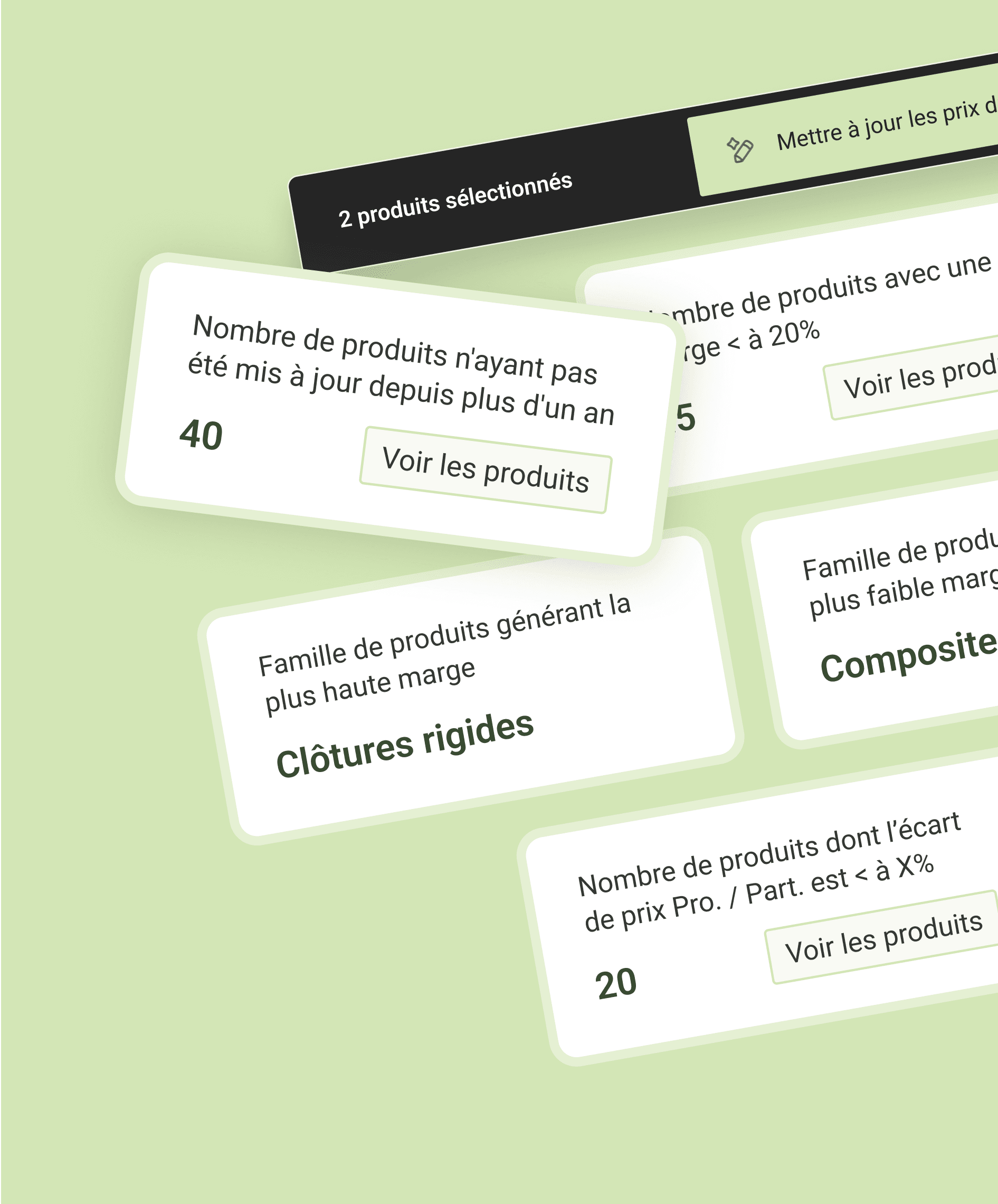 Application de gestion des prix d'achat et de vente — composants cotecloture
