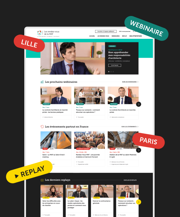 Site des rendez-vous de la MAF — homepage rdvmaf
