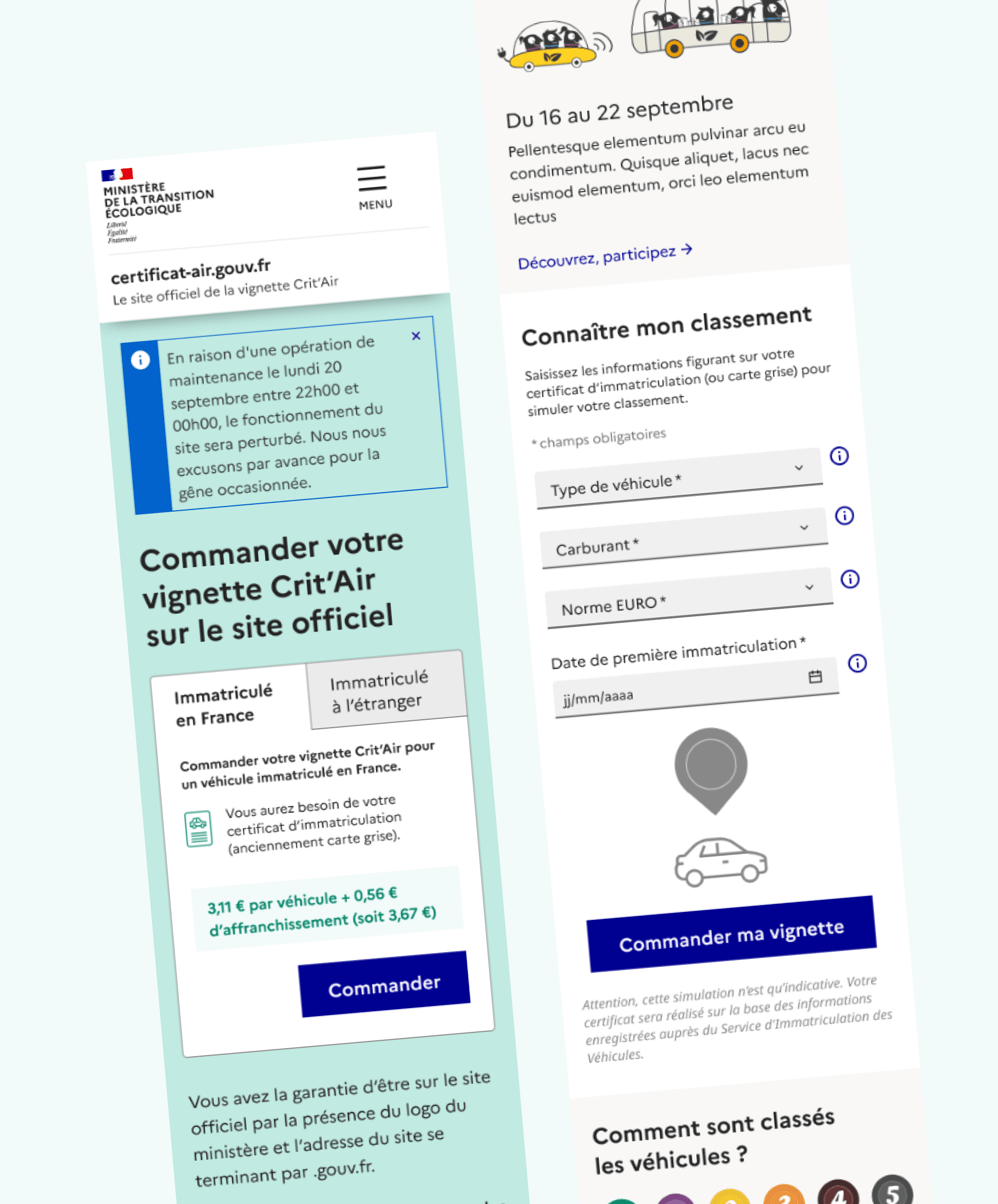 Portail de commande de la vignette — screenmobile critair